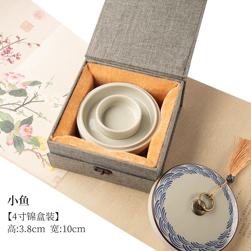 瓷器硯台 Ink Ceramic Inkstone 陶瓷砚台] Ceramic Celadon Hotpot Inkstone