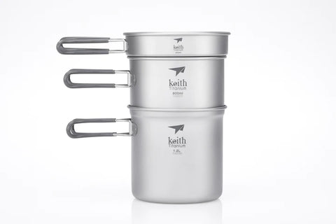 Keith-3 件式钛锅和平底锅炊具