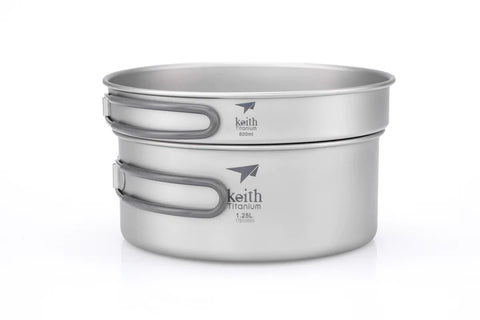 Keith-2 件式钛锅和平底锅炊具套装